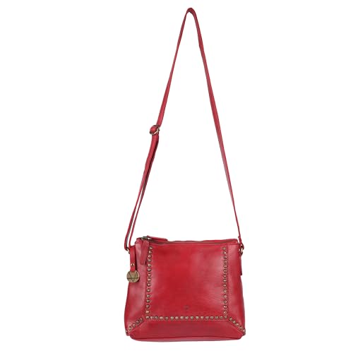 Image of Genuine Italian Leather Boho Studded Crossbody Sling Bag - Stylish, Durable, & Perfect for Everyday Use for women
