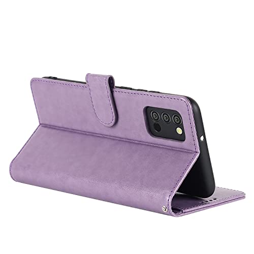 Ｈａｖａｙａ For Samsung Galaxy A02S Phone Case With Card Holder,For Galaxy A02S Wallet Case For Women,For Samsung A02S Phone Cover With Credit Card Holder,Flip Cell Phone Case-Purple #TOP3