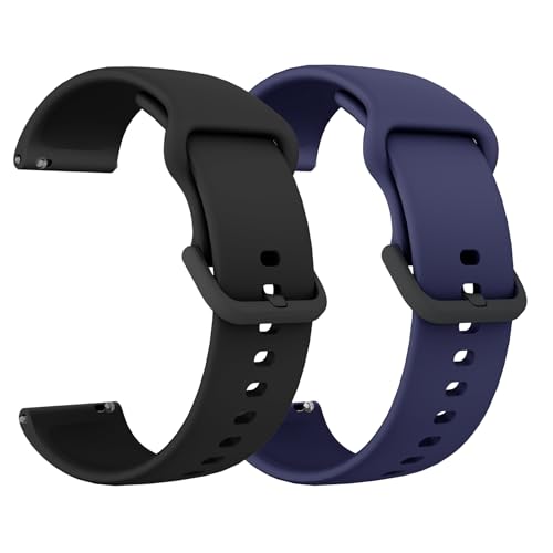 WalkerFit Correa de silicona de 22 mm de liberación rápida, suave silicona líquida con hebilla ajustable, compatible con relojes inteligentes y relojes tradicionales, 22MM, Acrilonitrilo butadieno