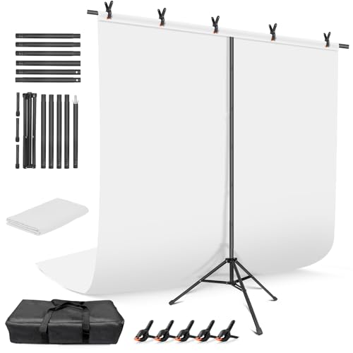 Soporte con fondo blanco ajustable 7.5x7.9 ft miniatura 1