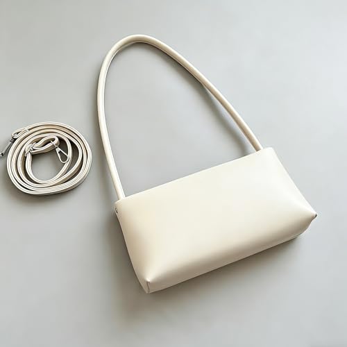 Bolso pequeño de hombro para mujer color blanco roto miniatura 4