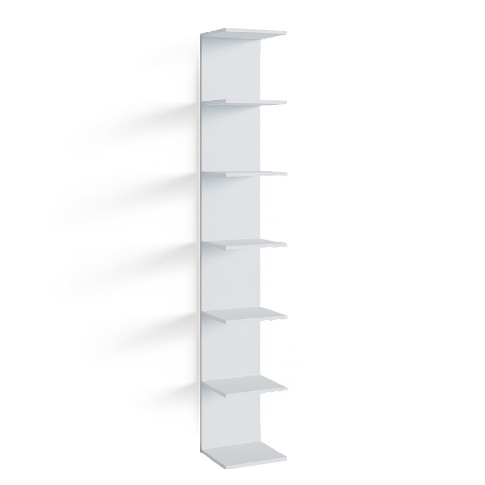 Vicco Libreria da parete Paolo, Bianco, 30 x 190 cm, montabile per riporre libri e decorazioni