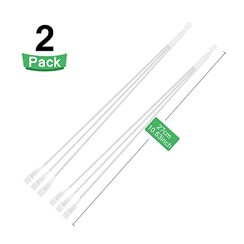 PANO-MOUNTS 2 Pack 10.6inch 4Pin PWM Fan Splitter Cable, 1 to 3 Ways Fan Hub, PC Fan Extension Cable for Motherboard, Case & CPU Cooling Fans, White