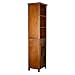 Teamson Home Avery Wooden Bathroom Linen Tower Cabinet with 1 Drawer 3 Adjustable Interior Shelves and 6 Storage Spaces, Oiled Oak