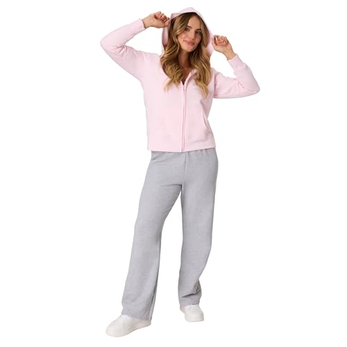 Hanes Women's EcoSmart Full-Zip Hoodie Sweatshirt, Pale Pink, Large - image 6