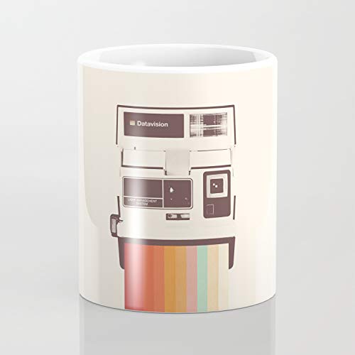 Kaffeebecher mit Sofortbildkamera, Regenbogenfarben, 325 ml