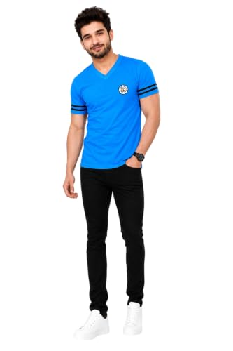 Image of Geum Men's Solid Half Sleeve V-Neck T-Shirt | Soft & Breathable Fabric | Regular Fit | Casual Everyday T-Shirt