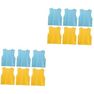 Kisangel 12 Pcs Vest Kid Soccer Ball Gym Pinnies Team Practice Vests Tank Top Football Child Volleyball