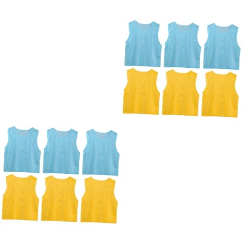 Kisangel 12 Pcs Vest Kid Soccer Ball Gym Pinnies Team Practice Vests Tank Top Football Child Volleyball