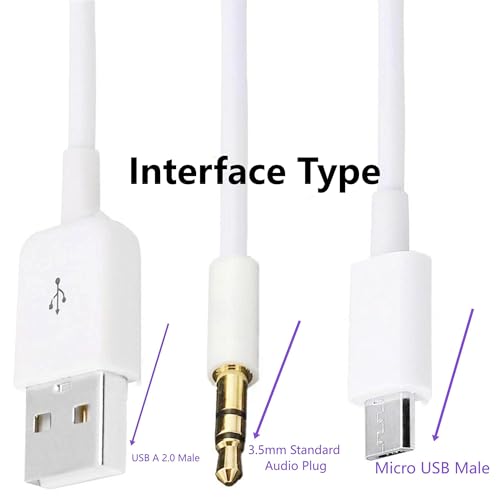 Cable 2 en 1 Micro USB-B y Jack 3.5mm para audio y carga 1m miniatura 6