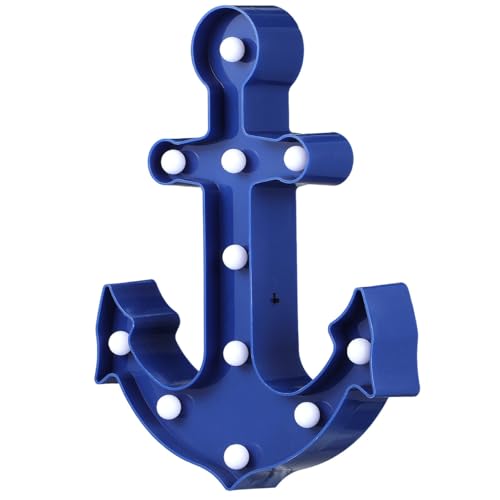 Gadpiparty Anchor Shaped Light Anchor Marquee Sign Led Lamp Battery Operated Anchor Decorations Night Light for Home Wedding Decor by Gadpiparty - Used condition - US$17.00