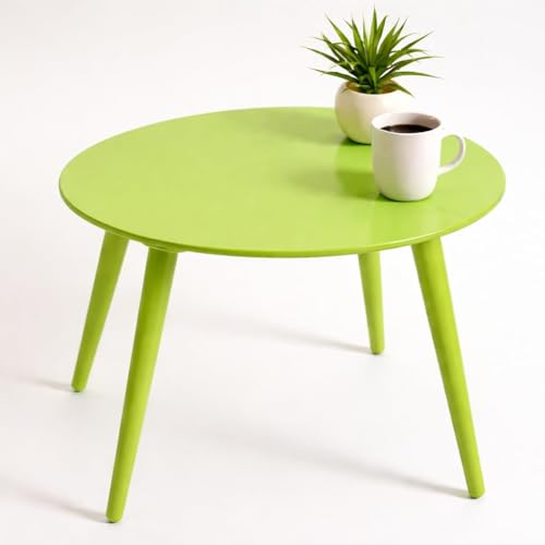 Image of Shoppee Foldable Oval Shaped Bed Side Table for Coffee Tea & Living Room Beauty Full Table (Full Light Green, Medium)
