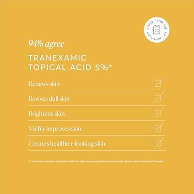 Naturium Tranexamic Topical Acid 5٪ ، العناية بالوجه والجلد ، مع حمض الكوجيك ، Niacinamide & Licorice Root ، 1 أونصة