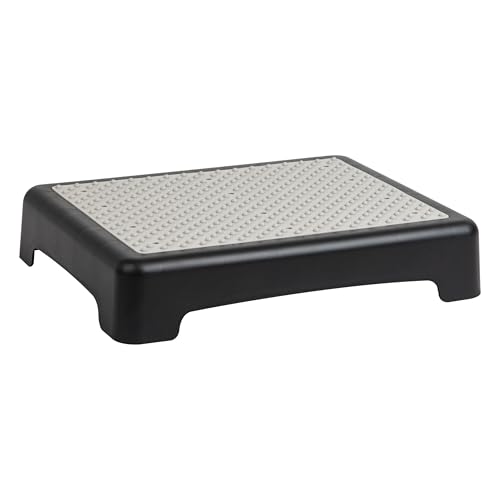 Taburete de plástico Mind Reader negro para personas mayores en interior y exterior 8