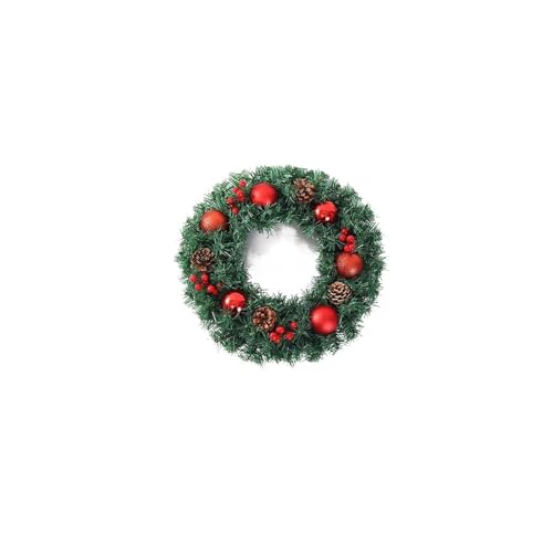 Couronne de Noël rouge de 40 cm pour décorations extérieures lot de 2