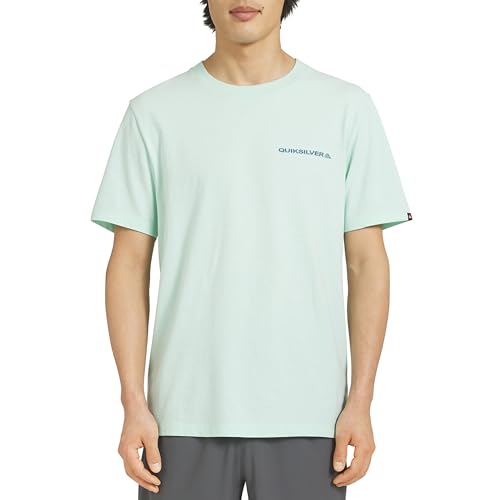 Quiksilver Men's Regular Fit Premium Soft Cotton Tee Short Sleeve T-Shirt, Brook Green, Large