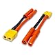 2 Stück Premium Adapter XT60 Stecker Female auf 2Pin 4mm HXT Buchse 5cm 12AWG Kabel Adapterkabel Hochstrom für Lipo Akku von Modellbau