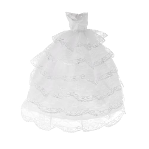 rongweiwang Accessoires de poupée Miniatures (Robe de mariée, Figurine, Jupe) à l'échelle 1/6, idéale pour décorer Une poupée, Argent Blanc, Longueur : 28 cm