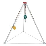 Confined Space Tripod Rescue System, 1200 LB Winch Space Tripod Kit with Self-Locking Safety, Adjustable Legs & 49 Ft Cable for Well, Sewer