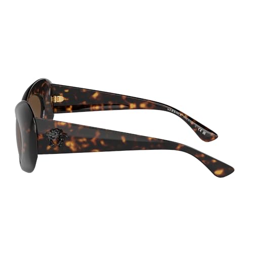 Versace VE 4456U 108/73 Havana Injected Oval Sunglasses Dark Brown Standard Lens3