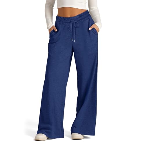 Oversized Wide Leg Sweatpants Women Baggy Lightweight High Waist Athletic Pants with Pockets Y2k Casual Palazzo Pants