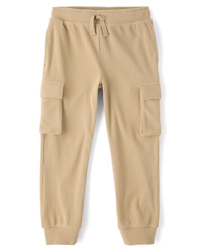 The Children's Place,Boys,Active Suede Ribbed Fleece Jogger Sweatpants,Java Hill,X-Large