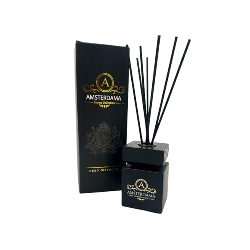 Luxury Reed Diffuser 3.4oz | Home Fragrance | Long-Lasting Scent | Aesthetic Room Decor | Matte Glass Bottle (Incredible India)