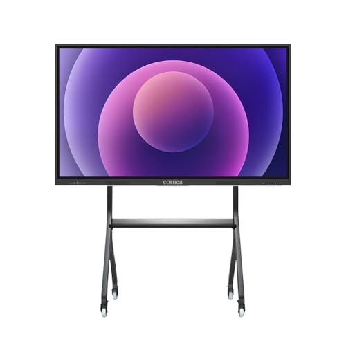 Image of Cornea 55 Inches 4K UHD Touch Screen LED TV UltraTouch Display Interactive Flat Panel with Monitor 3840x2160 Pixels 8GB 128GB with Display Stand Heavy Duty Adjustment Floor TV Trolley with Brackets.