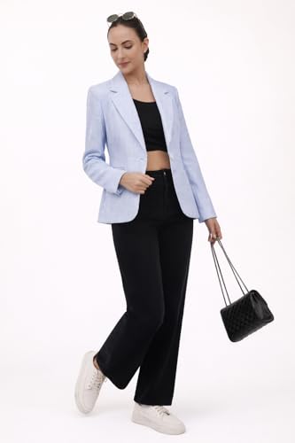 Image of SaintX Women's 4-Way Stretchable Stripe Design Formal Blazer | 3D Bubble Texture Fabric|Casual & Office Wear | Fully Lined | Elegant Regular Fit | Lightweight Summer Special Jacket (WB02)