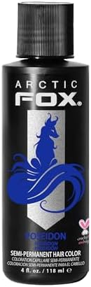ARCTIC FOX Vegan and Cruelty-Free Semi-Permanent Hair Color Dye (4 Fl Oz, POSEIDON)