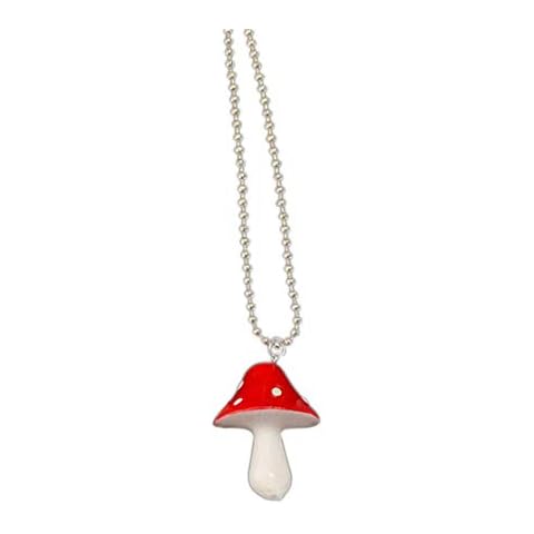 YSINFOD Lovely Mushroom Pendant Necklace Cartoon Resin Necklace Fairy Series Colorful Mushroom Necklace Women Girls Birthday Jewelry, Red Cover