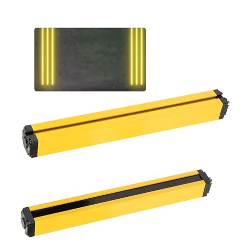 Light Curtain Sensor Switch, Safety Light Grating Security Device 24VDC Safety Grating Punching Machine Protector & Sensing Aluminum Light Screen Sensor for Forging Machine Tools