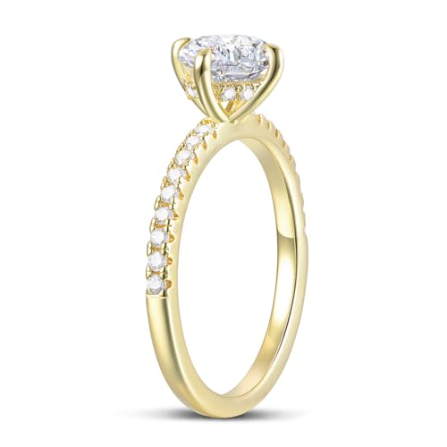 Classic 4-Prong Setting 14K Gold Engagement Ring 1.0 CT Round Brilliant Cut Moissanite Engagement Ring3