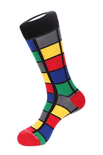 Window CheckCrew Sock Fits Size 8 to 13 Black/Green/Yellow/Red/Blue