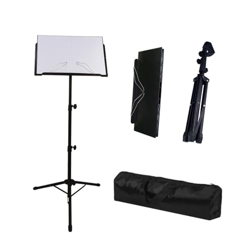 Pupitre portable en métal amovible Noir pour partitions de guitare et piano