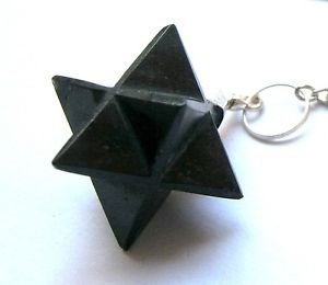 CRYSTALMIRACLE Powerful Black Tourmaline Merkaba Pendulum Crystal Healing Reiki Feng Shui Dowsing Wellness