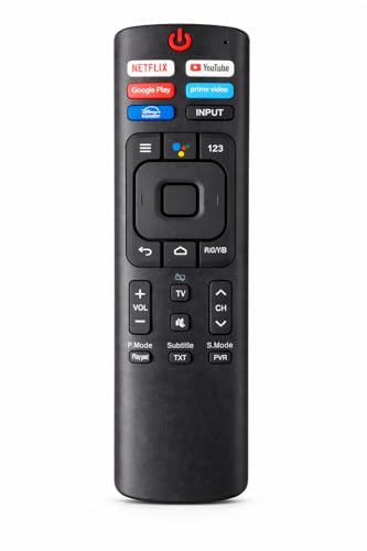 Image of Remote Control Compatible for VU /Hisense LED Smart TV 4k Without Voice Command with Netflix & P-Video hot Keys (Please Match The Image with Your Old Remote)- Black