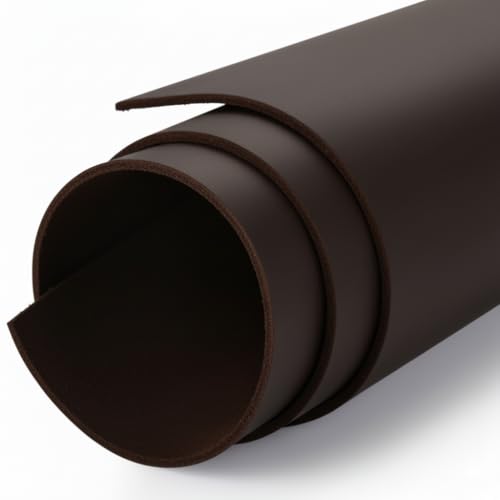 Mosor Top Grain Leather for Crafting 1.3 to 1.5mm Thick Hide Tooling Leather Compatiable for Making Wallets Belts Bags and Artisan DIY Projects (Red Brown, 12x12 Inch)