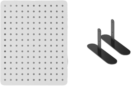 GEBYUI 穿孔ボード パンチボード マグネットボード デスクボード 独立デスクボード 穴あき 穿孔 穿孔ボード 壁掛け デスク上 収納 棚 ペンホルダー フック マグネット式 キッチン オフィス 洗面台 バスルーム 配線仕上げ 工具収納 おしゃれ DI