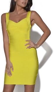 New Summer Women Clothing Sexy Bandage Dress Mini Bodycon Backless Dresses Vestidos Size XXL (Yellow Color)