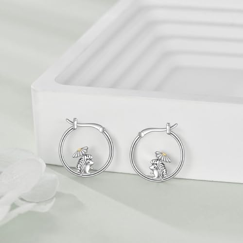 YFN Panda Dinosaur Koala Hedgehog Earrings Sterling Silver Animal Hoop Earrings Panda Jewelry For Women Gifts For Panda Lovers3