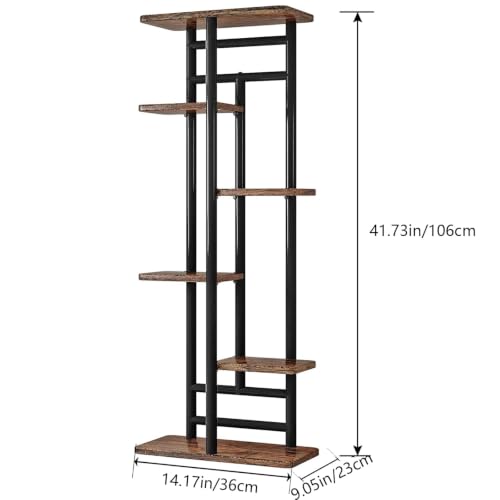 Image of LINZINAR Plant Stand Indoor 6 Tier Metal Corner Tall Flower Shelf