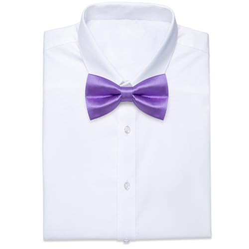 Image of YourTies Bow Ties for Men Pretied Bowties Solid Color Satin Bow Tie Formal Business Tuxedo Wedding Party Prom
