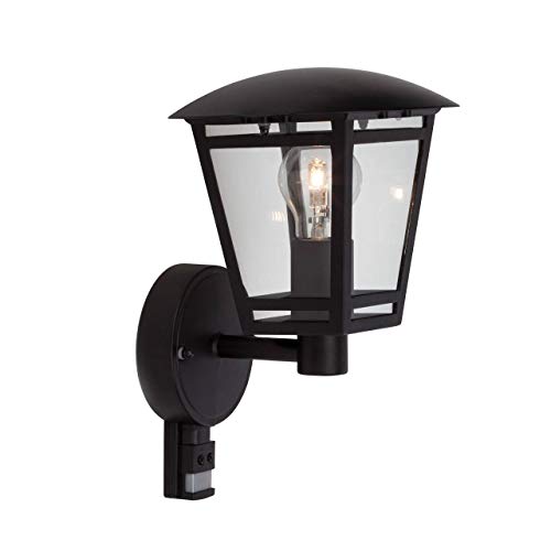 Preisvergleich Produktbild Brilliant Lampe Riley Außenwandleuchte stehend Bewegungsmelder schwarz / 1x A60, E27, 40W, geeignet für Normallampen (nicht enthalten) / IP-Schutzart: 44 - spritzwassergeschützt