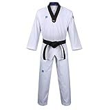 Mooto Korea Taekwondo Extera S6 Uniforme con Cuello En V Blanco para competición Dobok TKD Artes Marciales MMA Judo Karate Hapkido (160 (Height : 160~169cm)(5.24~5.54ft))