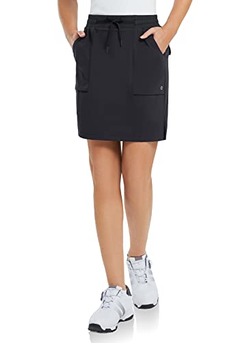 BALEAF Saia feminina de golfe Skort 45,72 cm na altura do joelho com bolsos de motociclista, cintura