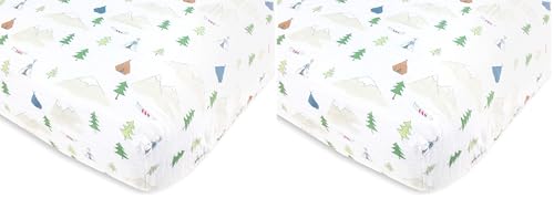Image of Amazing Baby Cotton Muslin Fitted Crib Sheet, Outdoor Adventure (Pack of 2)