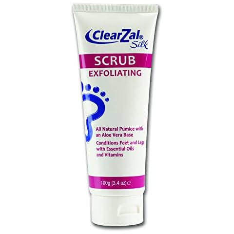 ClearZal Scrub 3.4oz, Foot and Skin Exfoliating Scrub, All Natural Pumice With An Aloe Vera Base, Repairs Cracked Heels, Loosens Calluses and Dry Skin Cover