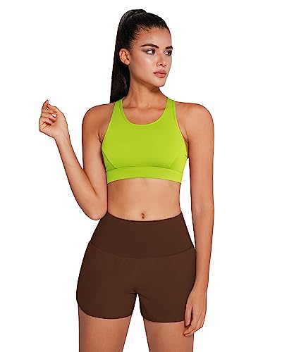 Image of QUEENIEKE BareFlow Women's Sports Bras with Phone Pocket Medium Impact Padded Racerback Workout Gym Crop Top Running Yoga Bra