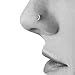 Sterling Silver Moon Nose Stud, Unique Dainty Indian Style Screw Shape Ear Piercing, 20g, 20 Gauge, Fits also Helix and Cartilage Ear Piercing, Handmade by Alagia Jewelry